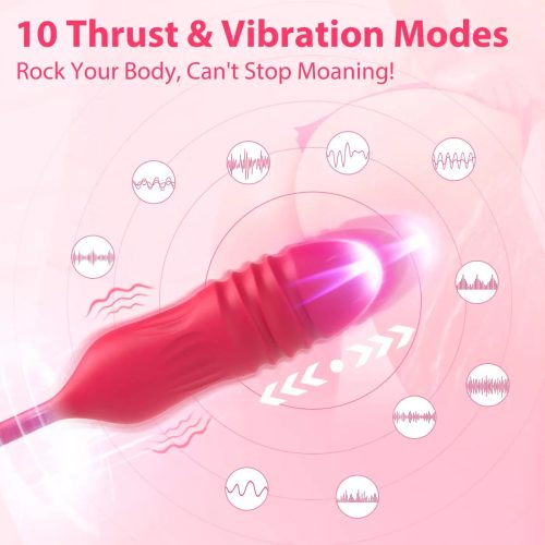 3 in 1 Au-Rose-Licking Rose Spielzeug mit Dildo Red Thrusting Modes für Vibrator Adult Luxury