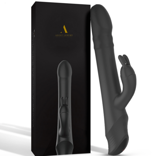 Drywell Rotating & Thrusting Rabbit Vibrator - Black Adult Luxury