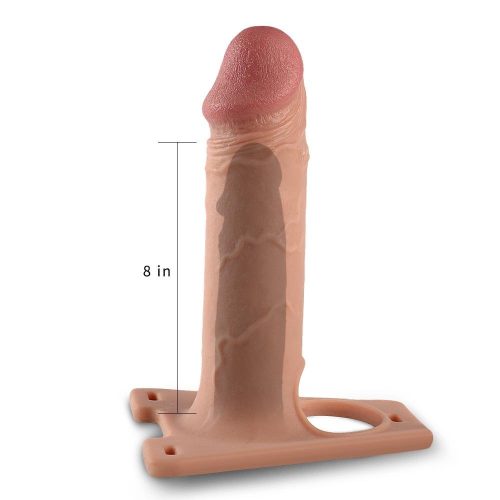 Realistic Penis Extender Hollow Sleeve Dildo 8.5''  Adult Luxury