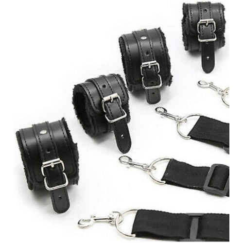 Under Bed Sex Restraints With Padded Leather Cuffs Bondage Adult Luxury