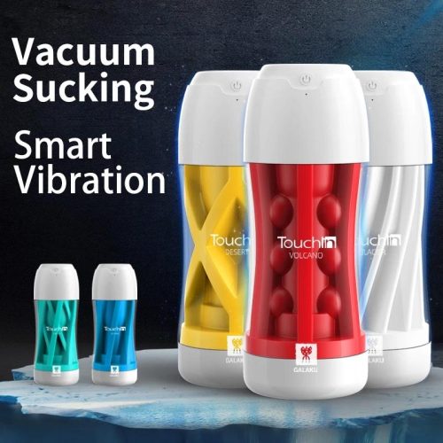 GALAKU Touch In: Vibrating Sucking 360°Masturbator (Glacier) Adult Luxury