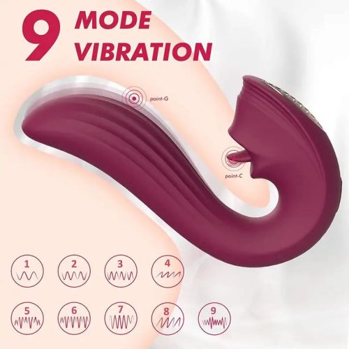 Zuri: Licking Luxury G- Spot & Clitoris Vibrator 9 Vibration Modes Adult Luxury